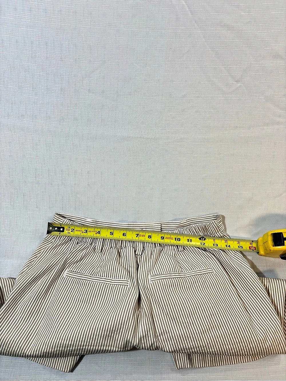 Island's End High Rise Shorts Striped Shorts in Brown & White Size 4 - Picture 6 of 8